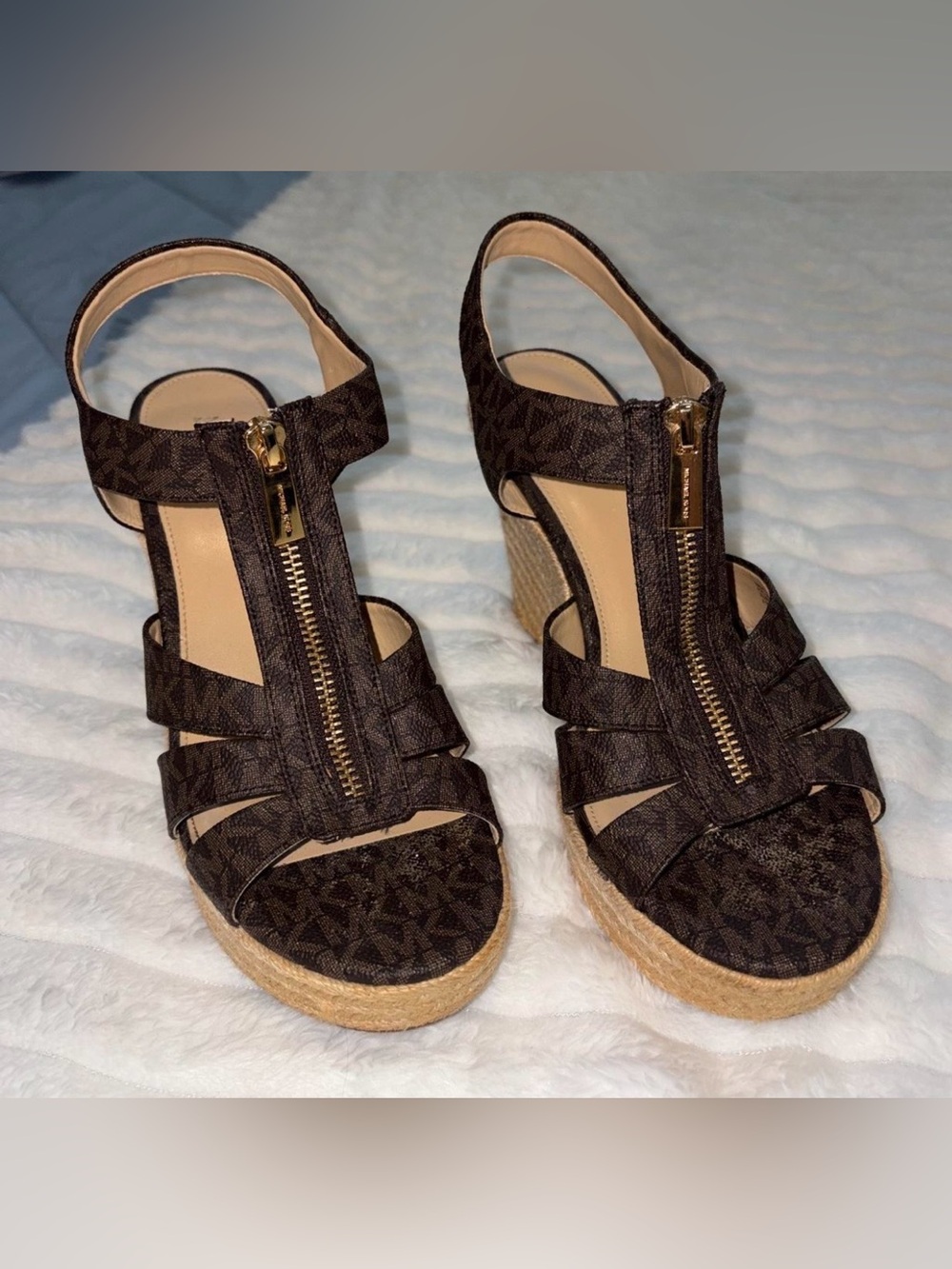 Michael kors logo wedge sandals